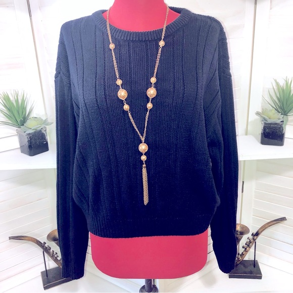 Brandy Melville Sweaters - Brandy Melville navy blue cotton sweater sz M